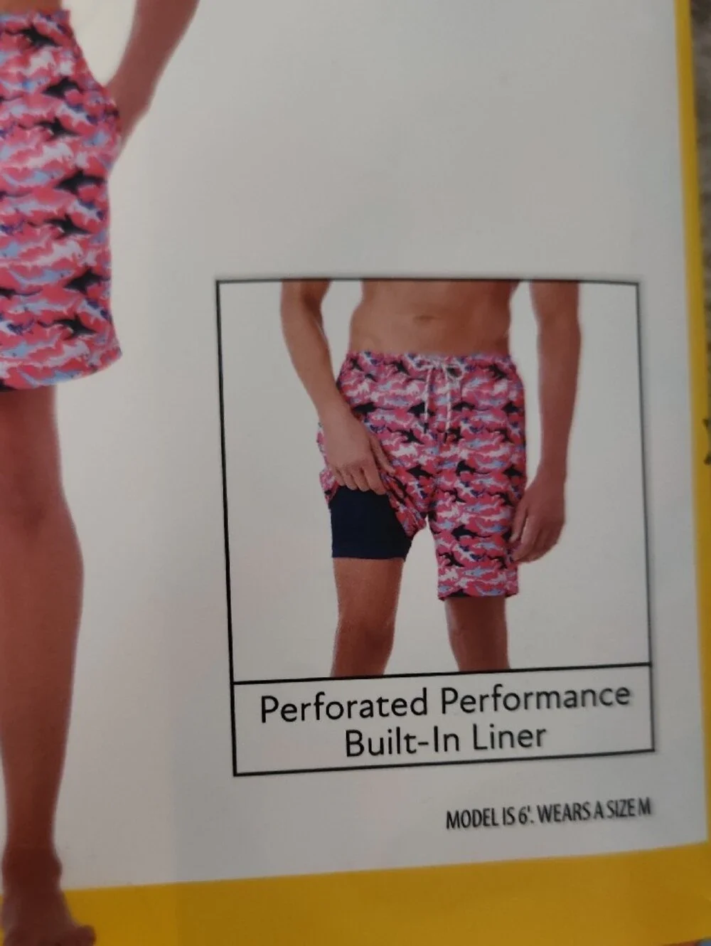 Member's Mark Men's Pink Shark-Print Resort Swim Trunks